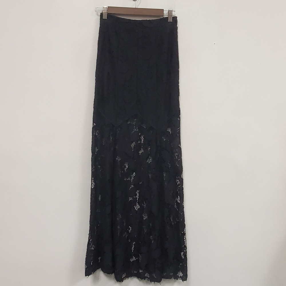 City‎ Triangles Womens Lace Whimsigoth Fairy Grunge Maxi Skirt Size 3 Black